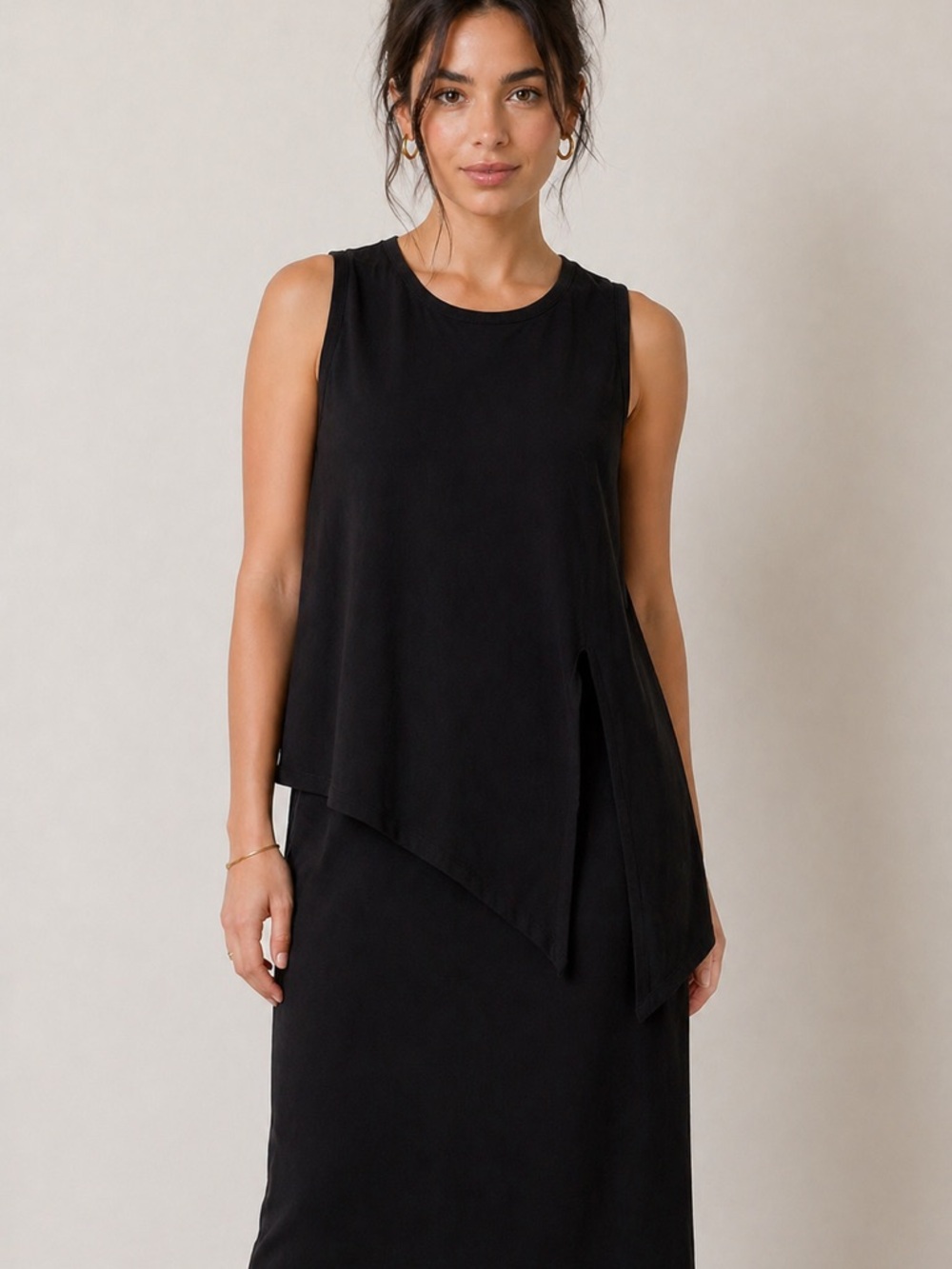 🖤 TRIBAL Black Draped Midi Dress | Size Large | Effortless Chic 🖤 - Picture 2 of 10